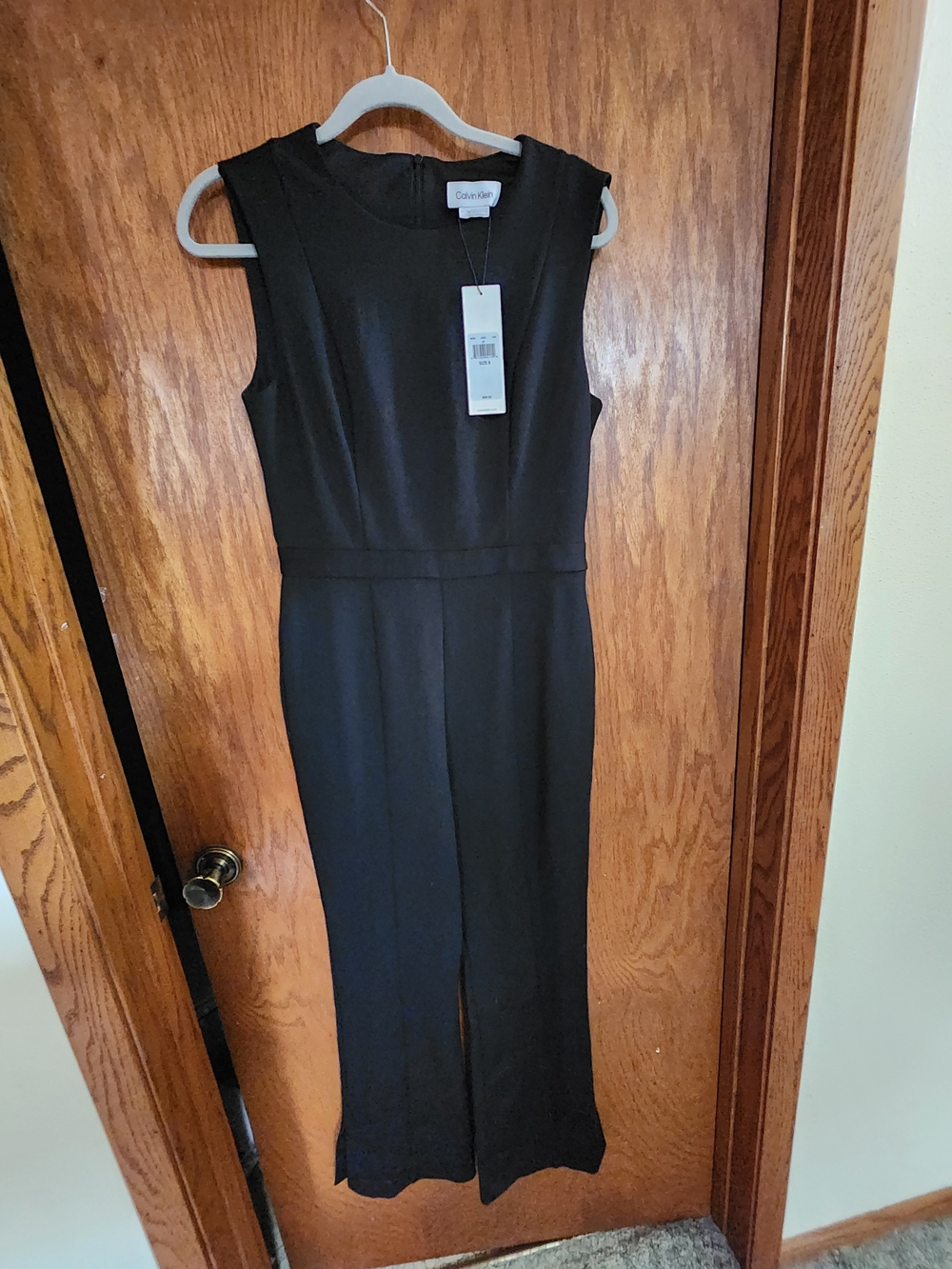 Calvin Klein Black Sleeveless Wide-Leg Jumpsuit